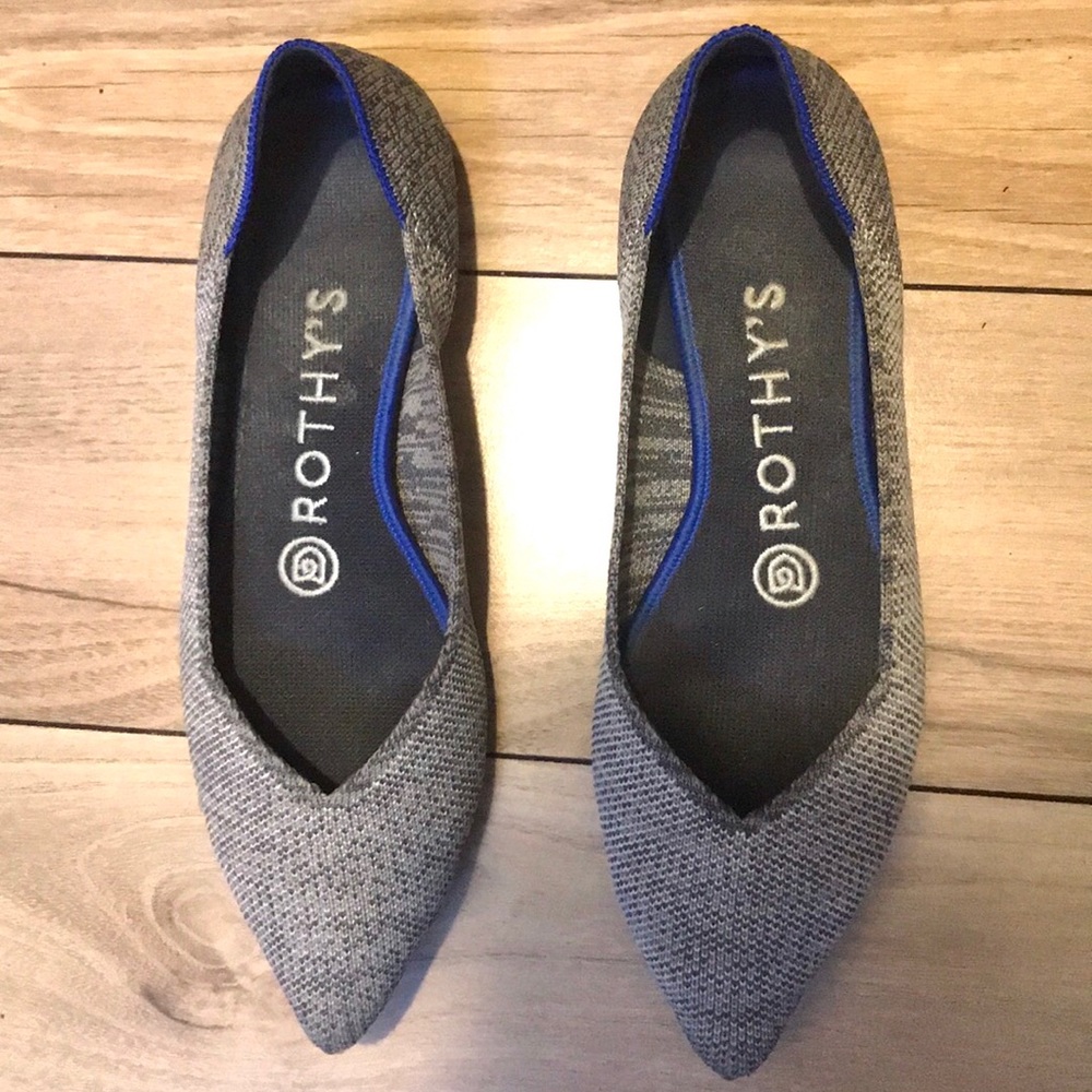 Rothy’s Gray pointed toe flats